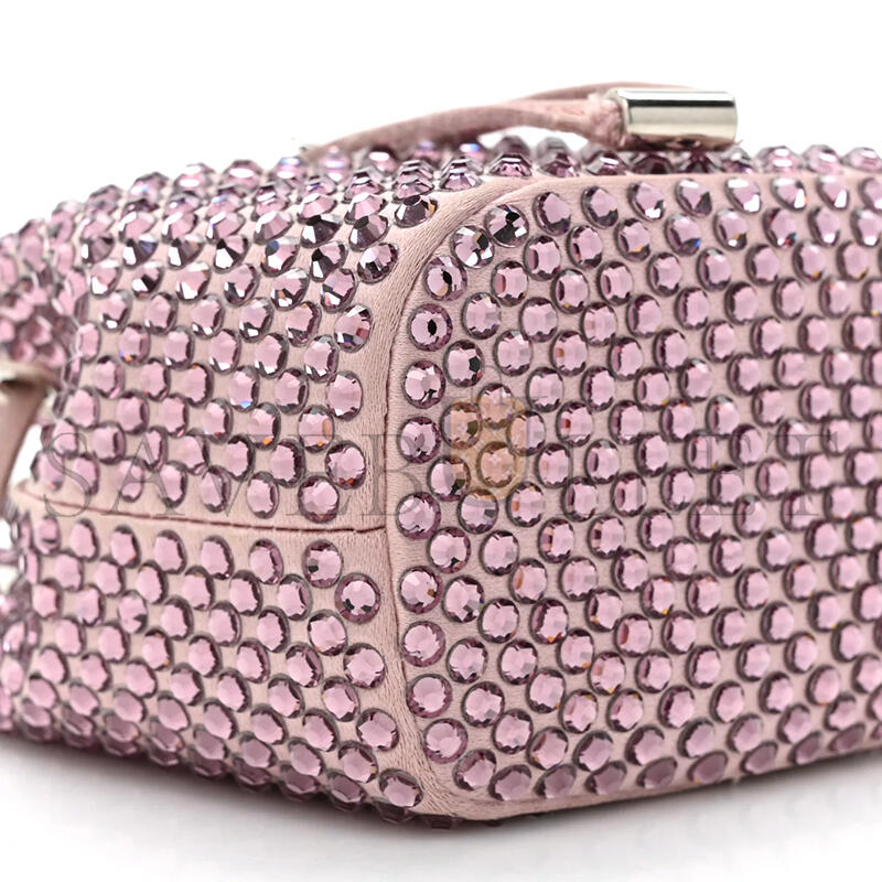 Pra*a satin crystal drawstring mini pouch 1np016 (9*9*6cm)